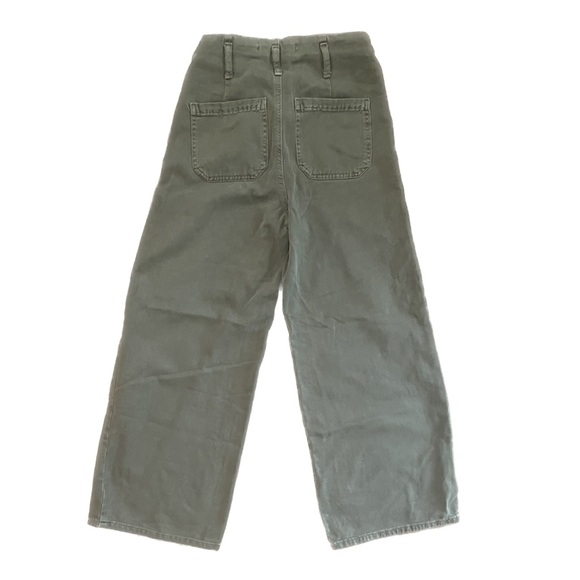 ZARA High-Rise Wide Leg Crop Pant in “Khaki” (Forest Green) - Picture 3 of 3